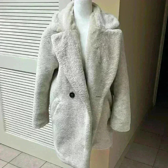 H&M Fuzzy Coat Beige - Picture 7 of 11
